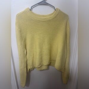 Cotton On Yellow Crew Neck Sweater with Ribbed Detailing